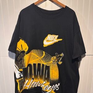 Nike Large Print Black and Yellow Iowa Hawkeyes Basketball Tee - 3XL